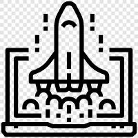 launch, space, space shuttle, shuttle icon svg