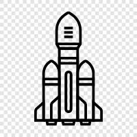 launch, space, astronaut, space shuttle icon svg