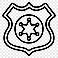 polizei, gesetz, officer, market symbol