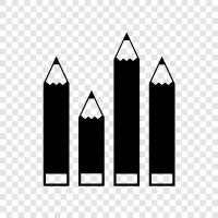 lead, lead pencils, leaded pencils, wood pencils icon svg