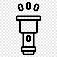 LED flashlight, tactical flashlight, headlamp, pocket flashlight icon svg