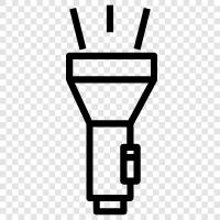 LED flashlight, tactical flashlight, headlamp, LED headlamp icon svg