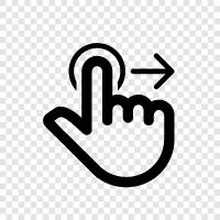 left, down, right, Gesture Swipe Right icon svg