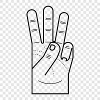 Left Hand Three Fingers icon