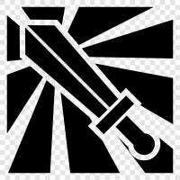 legendary sword, shining armor, sword of light, sword of dawn icon svg