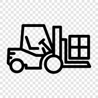 lift truck, heavy equipment, industrial, Forklift icon svg