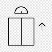 Aufzug, bewegen, gehen, nach oben symbol