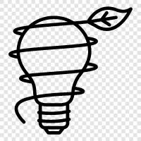 light bulb, LED light bulb, fluorescent light bulb, incandescent light icon svg