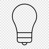 light bulb, incandescent light bulb, fluorescent light bulb, LED light icon svg