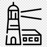 lighthouse technology, lighthouse navigation, lighthouse keepers, lighthouse history icon svg