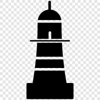 lighthouse, light house, marina, harbor icon svg