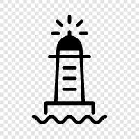 lighthouse, beacons, light, harbor icon svg