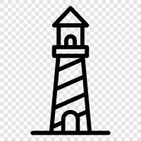 lighthouse, lighthouses, maritime, harbor icon svg