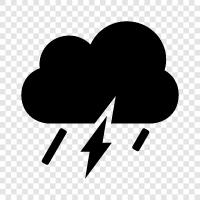 lightning, storm, weather, dark icon svg