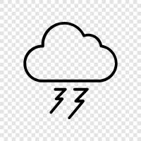 lightning, storm, rain, sky icon svg