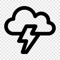 lightning, storm, weather, rain icon svg