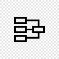 linked list, queue, tree, hash table icon svg