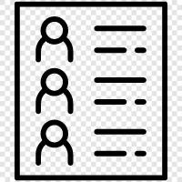 list of, list of items, list of people, list of things icon svg