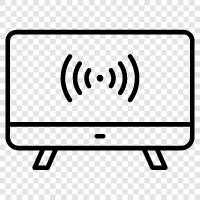 прямой ТВ, кабельный ТВ, спутниковый ТВ, по эфирному ТВ Значок svg