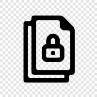 Locked Files, Password protecting, Encryption, Security icon svg