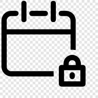 locking calendar, password lock calendar, privacy lock calendar, confidential lock calendar icon svg