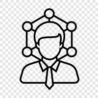 logical thinking, decisionmaking, problem solving, Businessman Logic icon svg