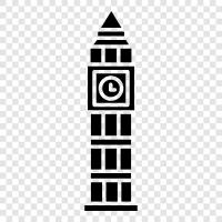 London, United Kingdom, Gothic architecture, clock icon svg