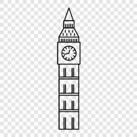 London, England, bell, clock icon svg