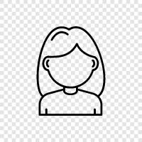 long hair, girls with long hair, girls, Long Hair Girl icon svg