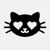 love, cat, feline, pet icon svg