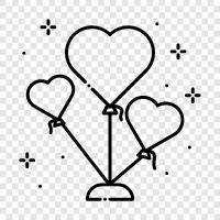 love, balloons, love letters, love messages icon svg