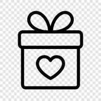 love box, gift box, Valentine s Day box, anniversary gift box icon svg