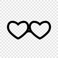 love glasses, heart shaped glasses, love eyeglasses, heart shaped ey icon svg