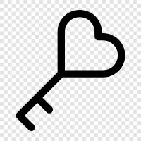 love key, heart symbol, heart tattoo, love tattoo icon svg