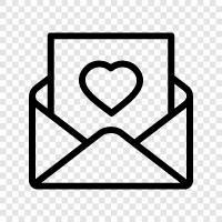 love letters, love notes, love messages, love poems icon svg