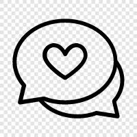 love, chat, online chat, online love icon svg