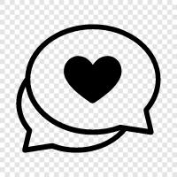 love, chat, online, relationships icon svg