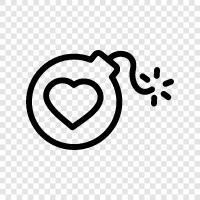 love, bombing, love letters, love notes icon svg