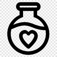 love spell, love potion recipe, love potion effects, love potion ingredients icon svg