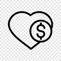 love wealth, love assets, love worth, love values icon svg