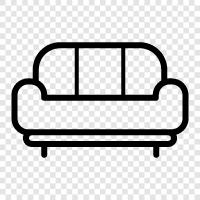 loveseat, recliner, sectional, sofa bed icon svg