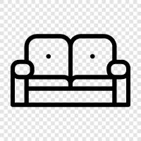 liebesitz, sektional, setting, couch symbol