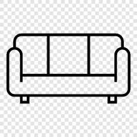 Loveseat, Couch, Sofa Bed, Couch Bed icon svg