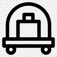 luggage carrier, luggage rack, luggage storage, suitcase dolly icon svg