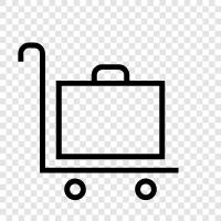 luggage cart, carryon luggage cart, checked baggage cart, carry icon svg