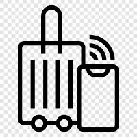 bagaj, seyahat valizleri, çantalar, yuvarlanan valizler ikon svg