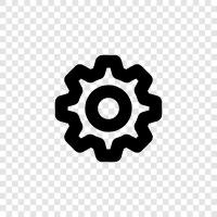 machine, gears, power, work icon svg