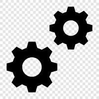 machine, gears, motor, power icon svg