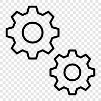 machine, gears, automatic, manufacturing icon svg