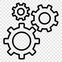 machine, mechanical, industrial, gears icon svg